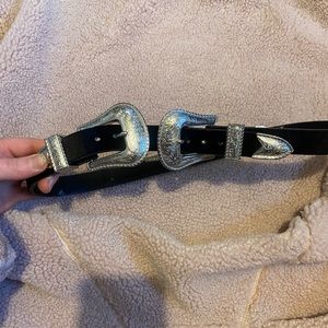 Western double buckle belt